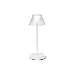 Ideal Lux Lampe de table LED intégrée à intensité variable blanc, interrupteur intégré, 3000K, IP54