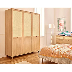 Bestmobilier Sliven - armoire - bois et cannage