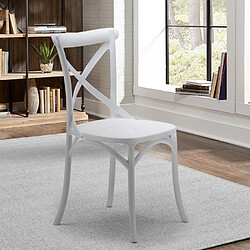 Ahd Amazing Home Design Chaise de cuisine et restaurant en polypropylène Vintage Paesana Cross design, Couleur: Blanc