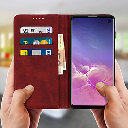 Avis Avizar Housse Samsung Galaxy S10 Étui Porte-cartes Support Vidéo rouge