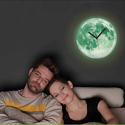 Totalcadeau Horloge murale forme de lune brillante