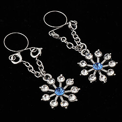 Acheter 1 paire dame cristal fleur dangle non piercing mamelon anneau bijoux de corps bleu