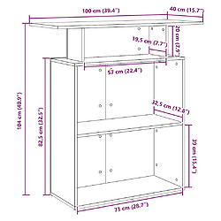 vidaXL Bureau réception chêne sonoma 100x40x104 cm bois d'ingénierie pas cher