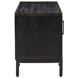 Maison Chic Meuble TV scandinave - Banc TV pour salon Noir 110x35x48 cm Bois de pin massif -MN27466 pas cher