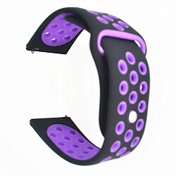 Bracelet en silicone creux bicolore noir/purple pour votre Samsung Galaxy Watch Active