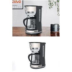 Muse CAFETIERE RETRO VINTAGE 1.4 L 10 TASSES 1000W SANS FIL GRISE ET BEIGE Poignée ergonomique