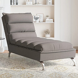 vidaXL Chaise longue avec coussins taupe tissu