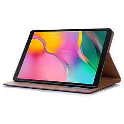 Wewoo Housse Coque Etui à rabat horizontal en cuir de style livre rétro pour Galaxy Tab A 10.1 2019 T510 / T515avec support et emplacements cartes et porte-monnaie café pas cher