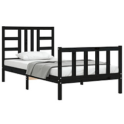 Avis vidaXL Cadre de lit sans matelas noir 90x190 cm bois de pin massif