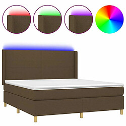 Sommier à lattes,Cadre à lattes de lit pour Adulte matelas et LED Marron foncé 180x200cm -MN95272