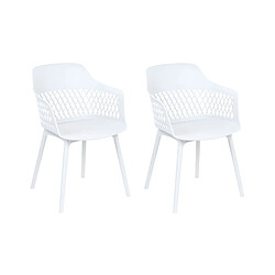 Beliani Chaise de salle à manger Set de 2 Blanc ALMIRA