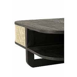 Inside 75 Table basse RARY en bois exotique noir et rotin naturel pas cher