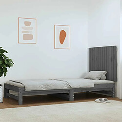 Maison Chic Tête de lit scandinave pour lit adulte,Meuble de chambre murale Gris 82,5x3x60 cm Bois massif de pin -MN26971