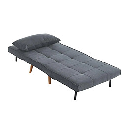 Avis Vente-Unique Fauteuil convertible XL en tissu CHILA - Gris