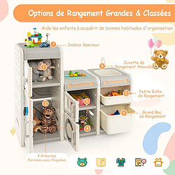 Avis Helloshop26 Organisateur de rangement de jouets pour enfants cuisine de jeu tableau blanc magnétique armoire et bacs de rangement pour les 3 ans et plus gris 20_0007283