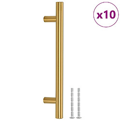 vidaXL Poignées d'armoire 10 pcs doré 128 mm acier inoxydable