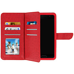 Avizar Etui Universel Smartphone Housse Portefeuille 6 Porte-carte rouge Taille s