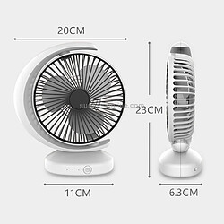 Acheter Ventilateur de bureau USB Portable Mini Recirculating Wind Mute avec contrôle à 3 Vitesses (Blanc)