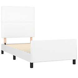 Avis vidaXL Cadre de lit sans matelas blanc 80x200 cm similicuir