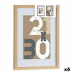 Gift Decor Cadre photo Naturel verre Bois MDF 32,5 x 2,5 x 42,5 cm (6 Unités)