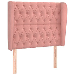 Maison Chic Tête de lit scandinave avec oreilles,meuble de chambre Rose 93x23x118/128 cm Velours -MN52704