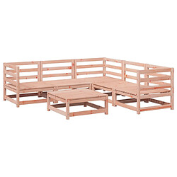 vidaXL Salon de jardin 6 pcs bois massif sapin de douglas