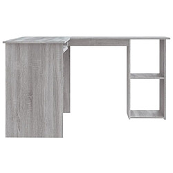 Avis Helloshop26 Bureau table poste de travail meuble d'ordinateur informatique étude d'angle sonoma 120 x 140 x 75 cm bois d'ingénierie gris 02_0023694