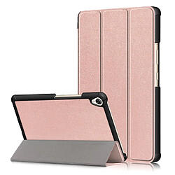 Etui en PU triple pli avec support rose pour votre Huawei MediaPad M6 8.4 pouces