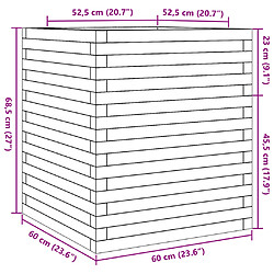 vidaXL Jardinière cire marron 60x60x68,5 cm bois de pin massif pas cher