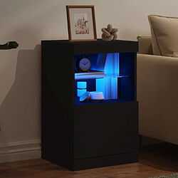 Acheter Maison Chic Commode Buffet - Meuble de rangement avec lumières LED noir 41x37x67 cm -GKD97049