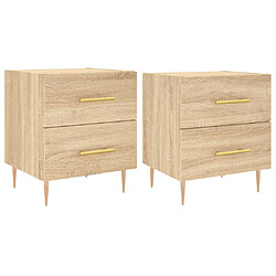 vidaXL Tables de chevet 2 pcs chêne sonoma 40x35x47,5 cm