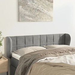 Maison Chic Tête de lit scandinave avec oreilles,meuble de chambre Gris clair 147x23x78/88 cm Velours -MN43640