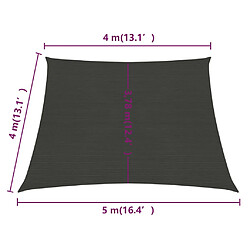 Helloshop26 Voile d'ombrage 160 g/m² anthracite 4/5 x 4 m pehd 02_0008931 pas cher