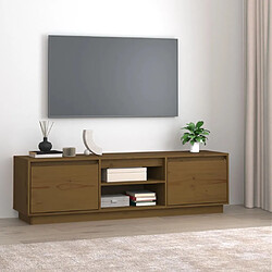 vidaXL Meuble TV Marron miel 140x35x40 cm Bois de pin massif