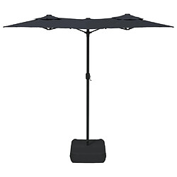 Acheter vidaXL Parasol de jardin à double tête avec LED noir 316x240 cm