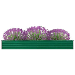 Maison Chic Jardinière,Lit surélevé de jardin - Bac à fleurs - pot de fleur Acier galvanisé 320x40x45 cm Vert -GKD43029