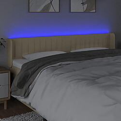 Acheter Maison Chic Tête de lit moderne à LED lumineuse pour chambre - Décoration de lit Crème 203x16x78/88 cm Tissu -MN87354