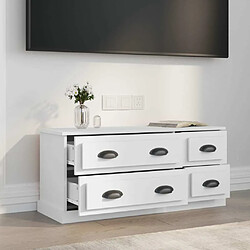 Avis Maison Chic Meuble TV scandinave - Banc TV pour salon blanc 100x35,5x45 cm bois d'ingénierie -MN36441