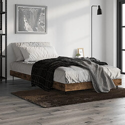 Avis vidaXL Cadre de lit sans matelas chêne fumé 90x190cm bois d'ingénierie