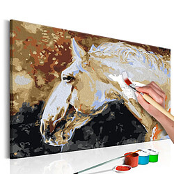 Decoshop26 Tableau à peindre soi-même peinture par numéros motif Cheval blanc 60x40 cm TPN110044