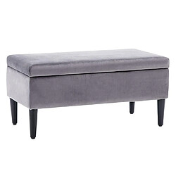 Vente-Unique Banc coffre de rangement BUREN en velours - Gris