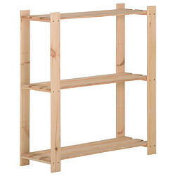 Helloshop26 Étagère de stockage 3 niveau x 80 x 28,5 x 90 cm bois de pin massif 02_0000656 