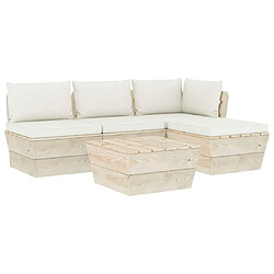 Maison Chic Salon de jardin palette 5 pcs avec coussins - Table et chaises d'extérieur - Mobilier/Meubles de jardin Moderne épicéa imprégné -MN44469