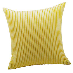 Acheter taie d'oreiller en velours côtelé de couleur unie canapé carré housse de coussin jaune