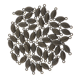 50pcs Alliage Charmes De Connecteurs De Rugby Pour La Fabrication De Bijoux En Bronze Antique