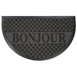 Paris Prix Tapis d'Entrée Demi-Lune Bonjour 45x75 cm Noir