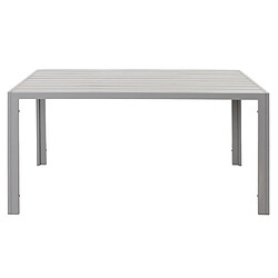 Mendler Table à manger en aluminium HWC-N40, table de bistrot table de jardin table de balcon, résistant aux intempéries 140x80cm ~ gris clair pas cher