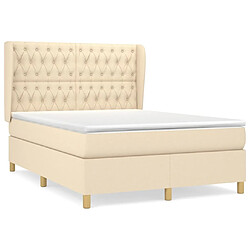 Maison Chic Lit Adulte - Lit simple Lit à sommier tapissier avec matelas moelleux - Meuble de Chambre - Crème 140x200 cm Tissu -MN43634