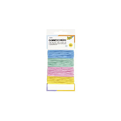 folia Cordon en caoutchouc PASTEL, 4 couleurs de 5 m assorti ()