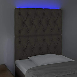 Avis Maison Chic Tête de lit scandinave à LED,meuble de chambre Taupe 80x7x118/128 cm Tissu -MN78505